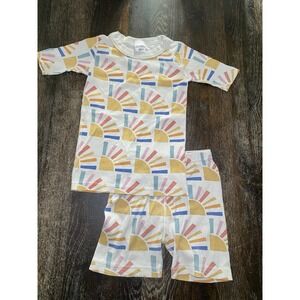 HANNA ANDERSSON Sun Rainbow Graphic SHORT JOHN PAJAMAS Sz 8